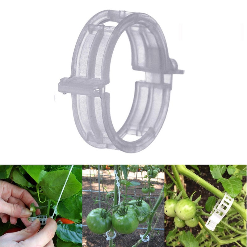 MIHEY 300 Pcs Tomato Trellis Clips, Tomato Vine Clips, Plant Support Garden Clips for Vine Vegetables to Grow Upright and Healthier - Image 1